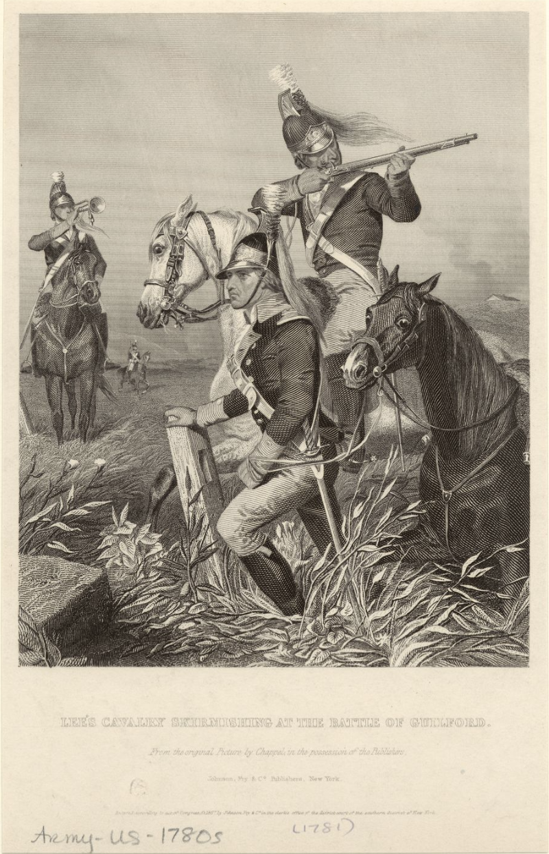 The Miriam and Ira D. Wallach Division of Art, Prints and Photographs: Picture Collection, The New York Public Library. “Lee’s cavalry skirmishing at the Battle of Guilford” New York Public Library Digital Collections.